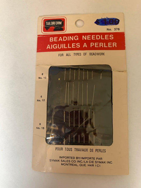 Tailorform Beading Needles, Size 10, 12, 15, Beadwork