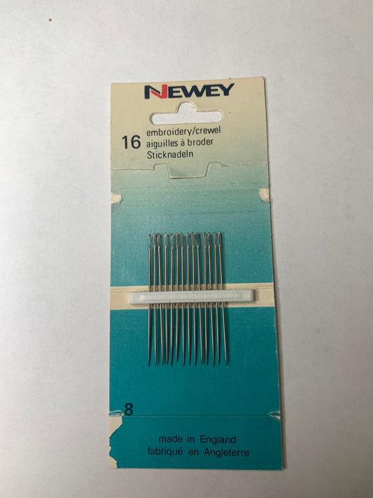 Newey Embroidery/Crewel Needles, 14 Needles