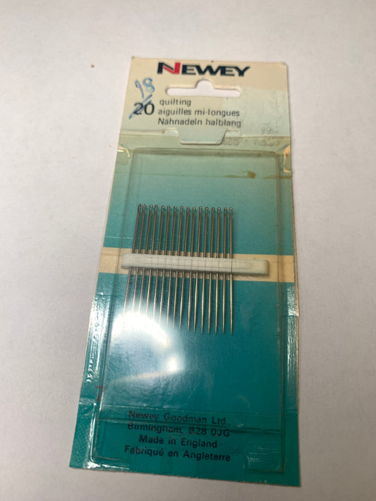 Newey Quilting Needles, 18 Needles, Size 7