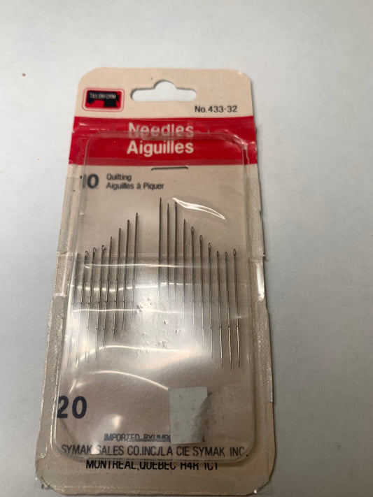 Tailorform Quilting Needles, Size 10, 18 Needles