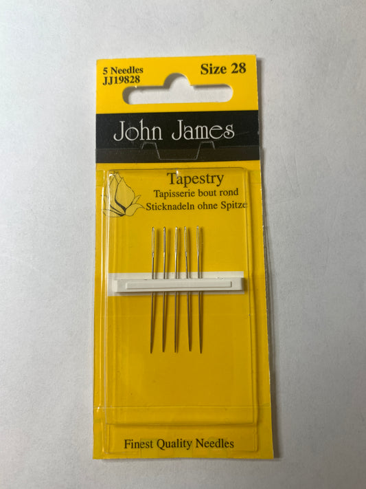 John James Tapestry Needles, 5 Needles, Size 28