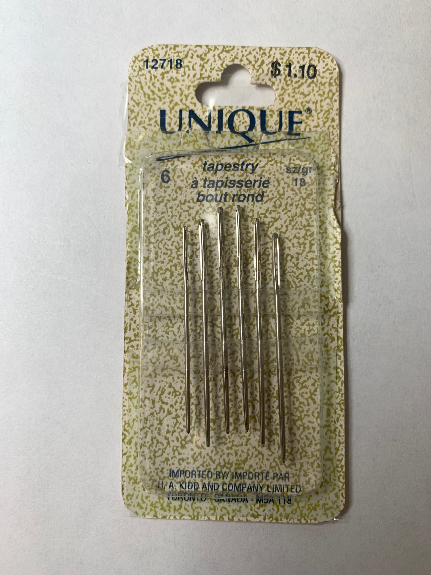Unique Tapestry Needles, 6 Needles, Size 13