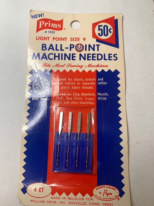 4 Prims Ball Point Machine Needles, Size 9, Elastic Stretch, Knitted, Fits Most Machines 