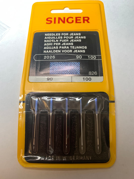 5 Machine Needles, Size 16, Blue Jeans, Fits Most Domestic/Imported Machines