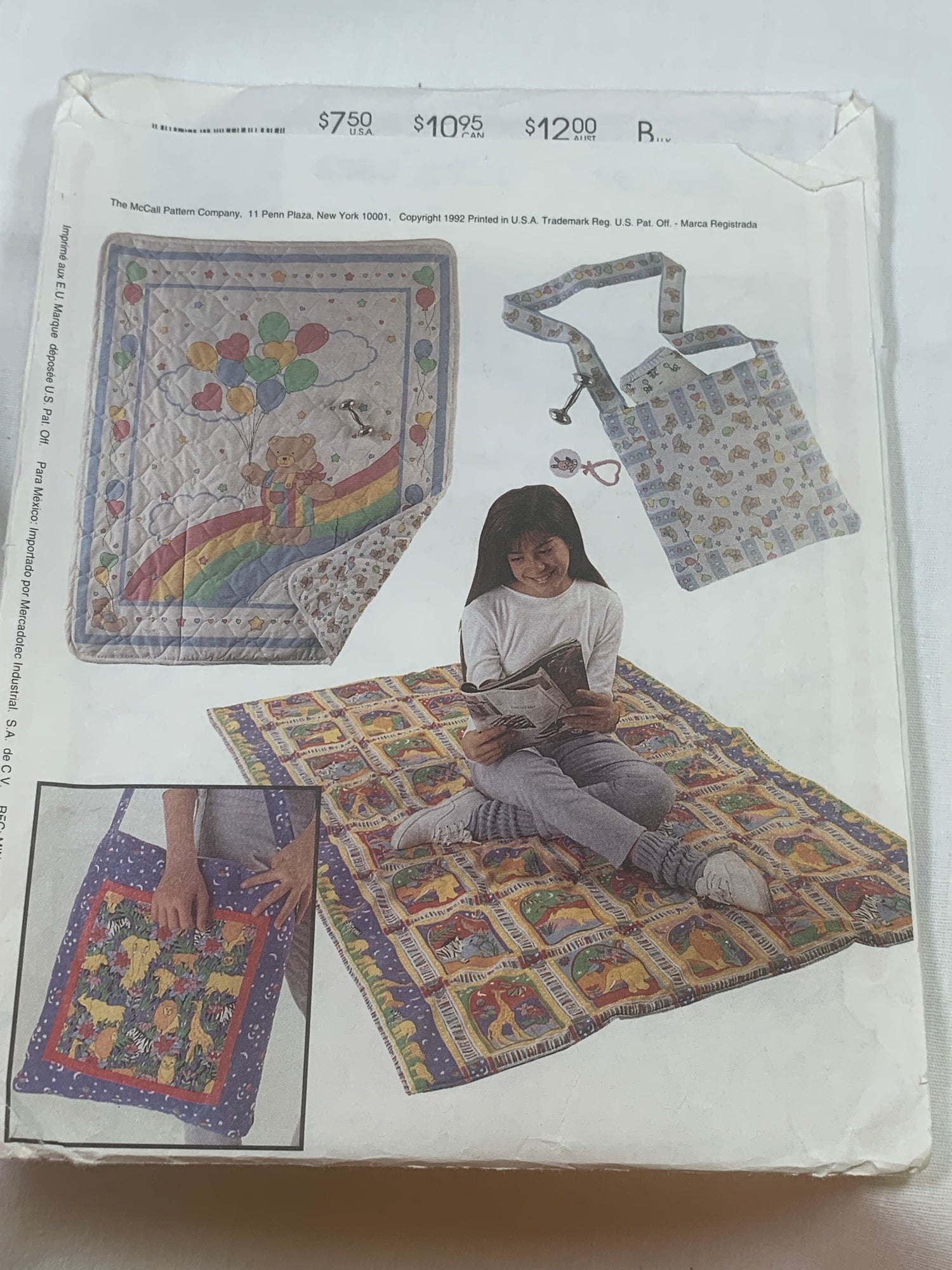 McCall's Sewing Pattern 5908 Crafts, Blanket, Bag, Shoulder Strap, Uncut, Vintage 1992