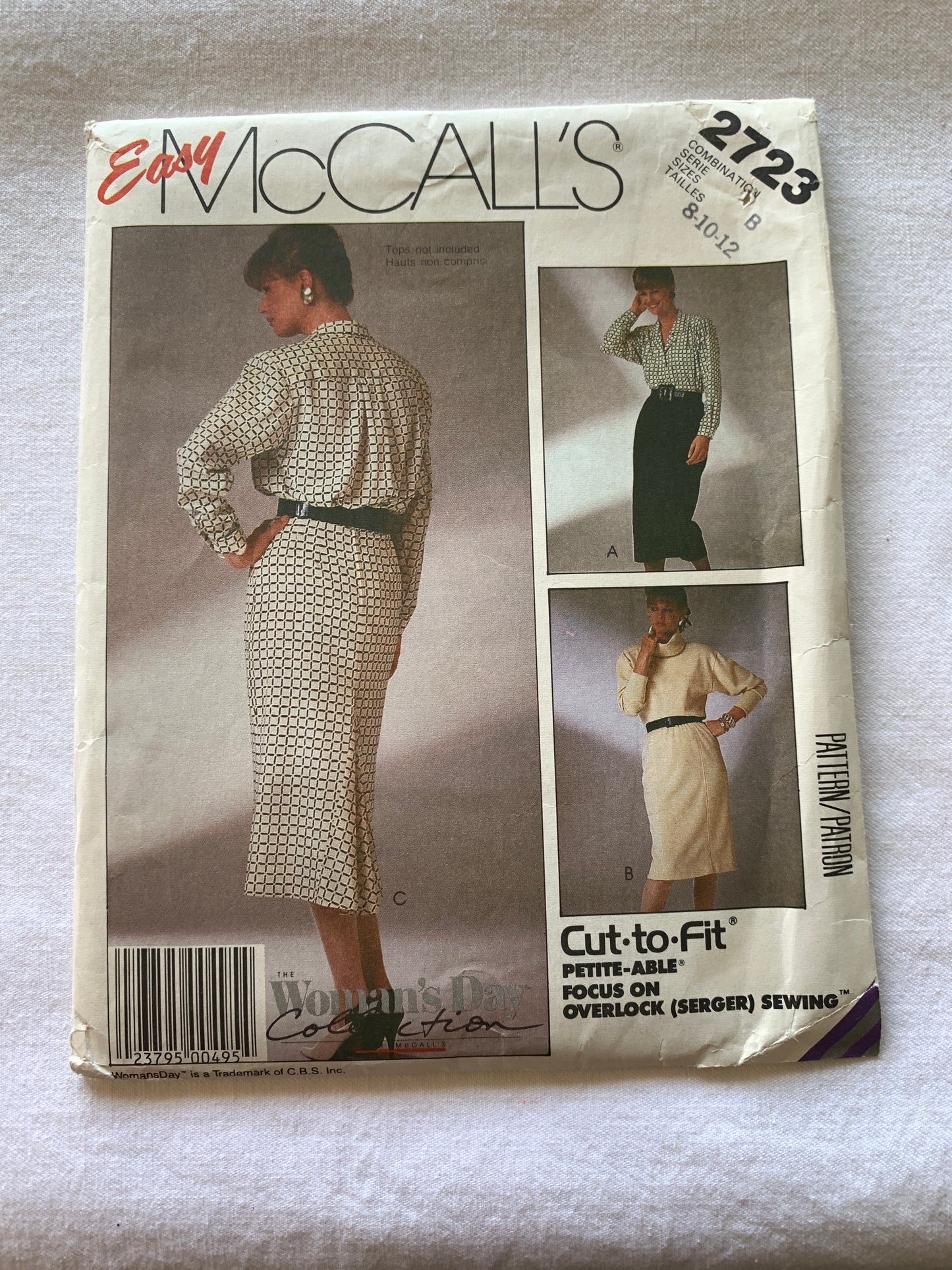 McCall's Sewing Pattern 2723 Misses' Skirt, Zipper Back, 3 Variations, Two Length, Uncut, Vintage 1996