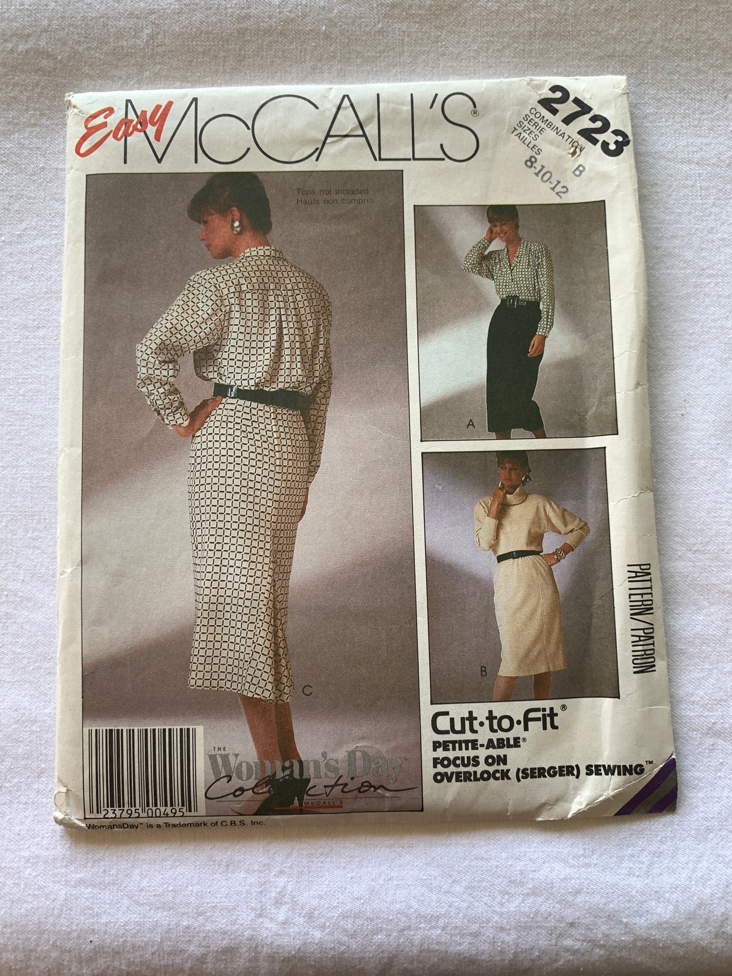 McCall's Sewing Pattern 2723 Misses' Skirt, Zipper Back, 3 Variations, Two Length, Uncut, Vintage 1996