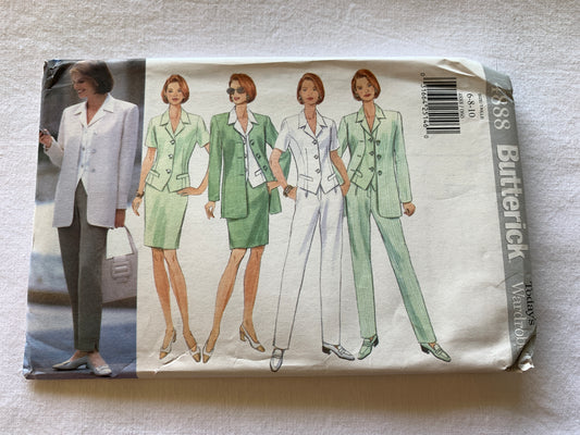 Butterick Sewing Pattern 4888 Misses' Petite Jacket, Top, Skirt, Pants, Princess Seams, Size 6-10, Uncut, Vintage 1997