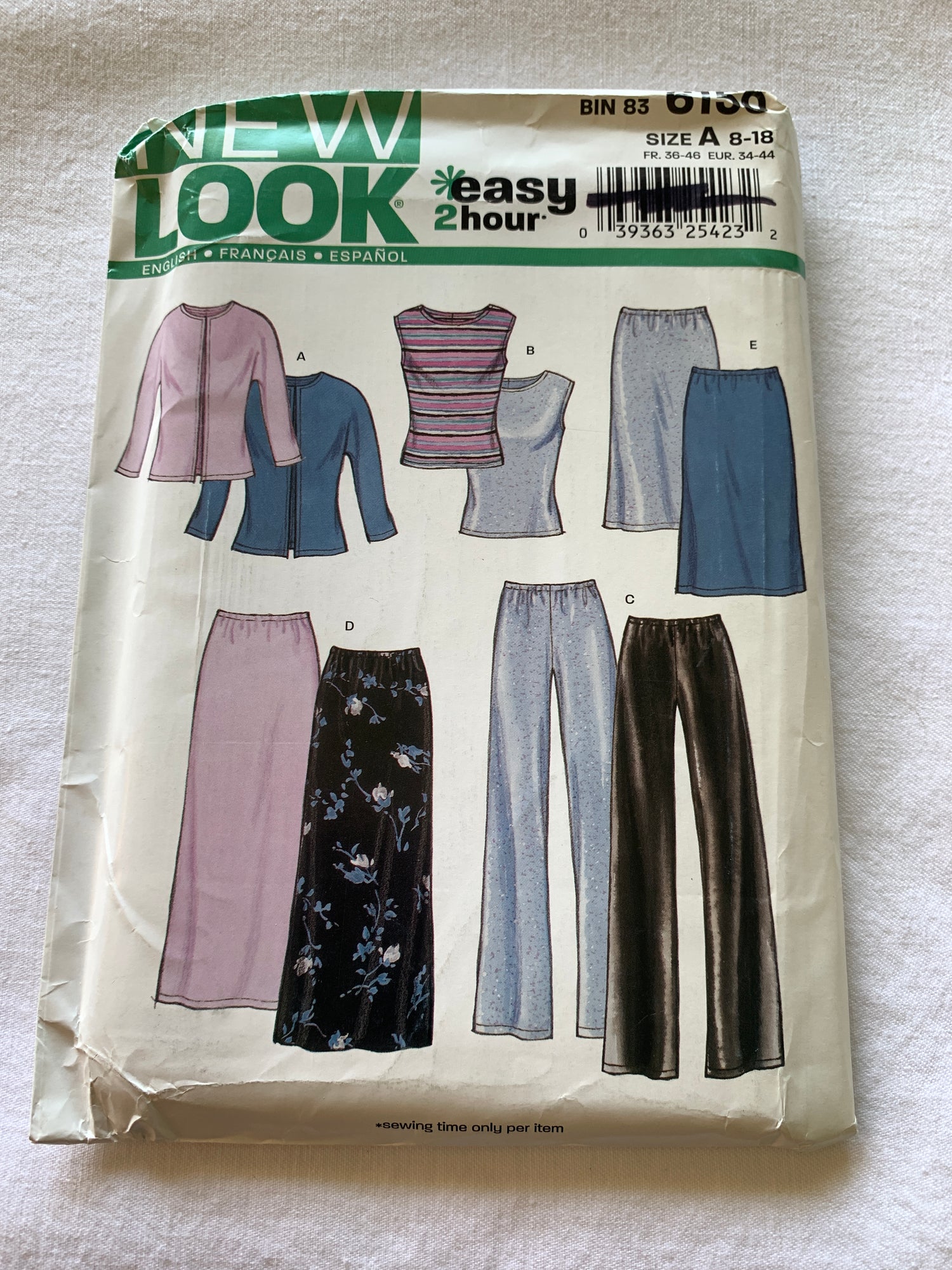 Simplicity New Look Sewing Pattern 6150 Misses' Pants, Tops, Jacket, Skirt, Size 8-18, Uncut, Vintage 2003