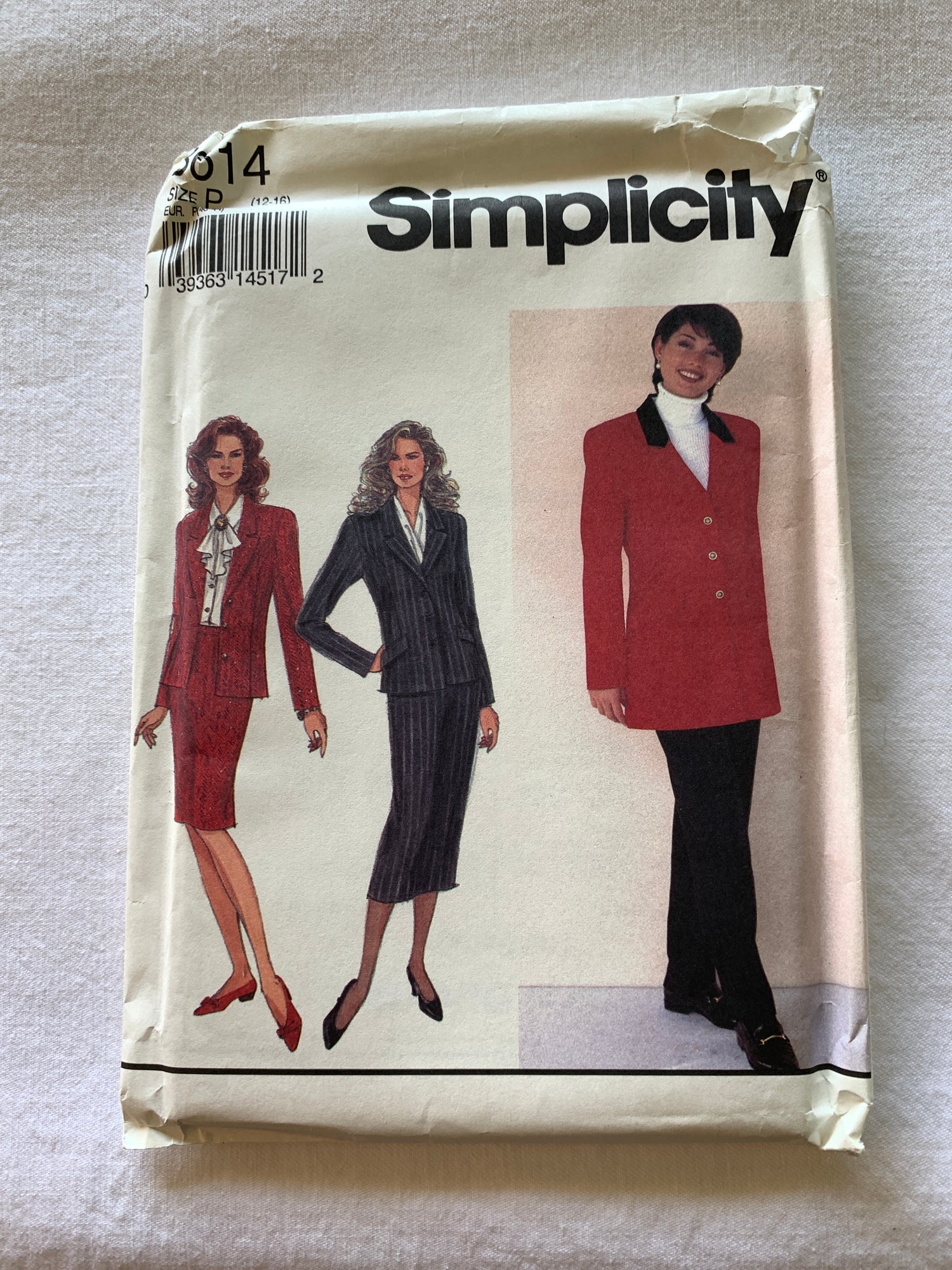 Simplicity Sewing Pattern 8614 Misses' Lined Jacket, Skirt, Pants, Zipper Back, Button Front, Size 12-16, Uncut, Vintage 2003