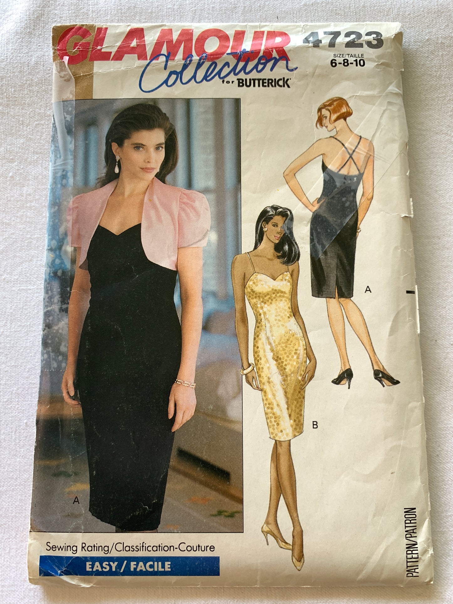 Butterick Sewing Pattern 4723 Misses' Jacket, Dress, Loose-Fitting, Shoulder Straps, Sleeveless, Size 6-10, Cut, Vintage 1990