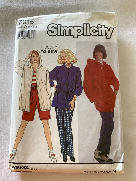 Simplicity Sewing Pattern 7015 Misses' Pants, Shorts, Unlined Jacket, Long Sleeves, Loose-Fitting, Size 6-24, Uncut, Vintage 1990