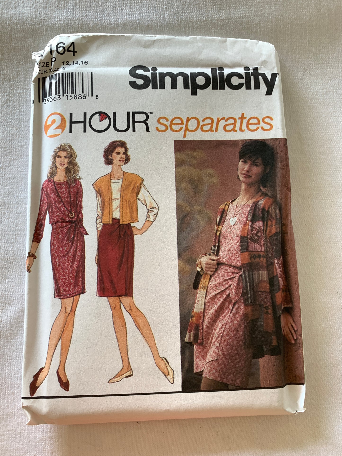 Simplicity Sewing Pattern 9164 Misses' Unlined Jacket, Vest, Wrap Skirt, Pants, Size 12-16, Uncut, 1994