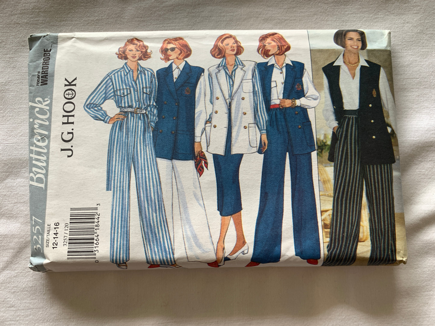 Butterick J G Hook Sewing Pattern 3257 Misses' Vest, Shirt, Skirt, Pants, Loose-Fitting, Zipper Back, Size 12-16, Uncut, Vintage 1994