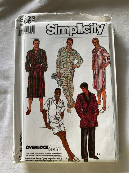 Men's or Teen Boys' Easy to Sew Robe and Pajamas in Two Lengths and Nightshirt:&nbsp;