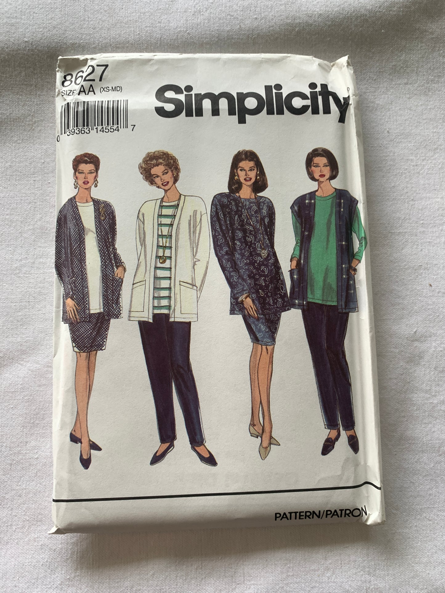 Simplicity Sewing Pattern 8660 Misses'/Petite Dress, Button Front, Pockets, Ties Back, Collar, Size 12-16 Uncut, Vintage 1993