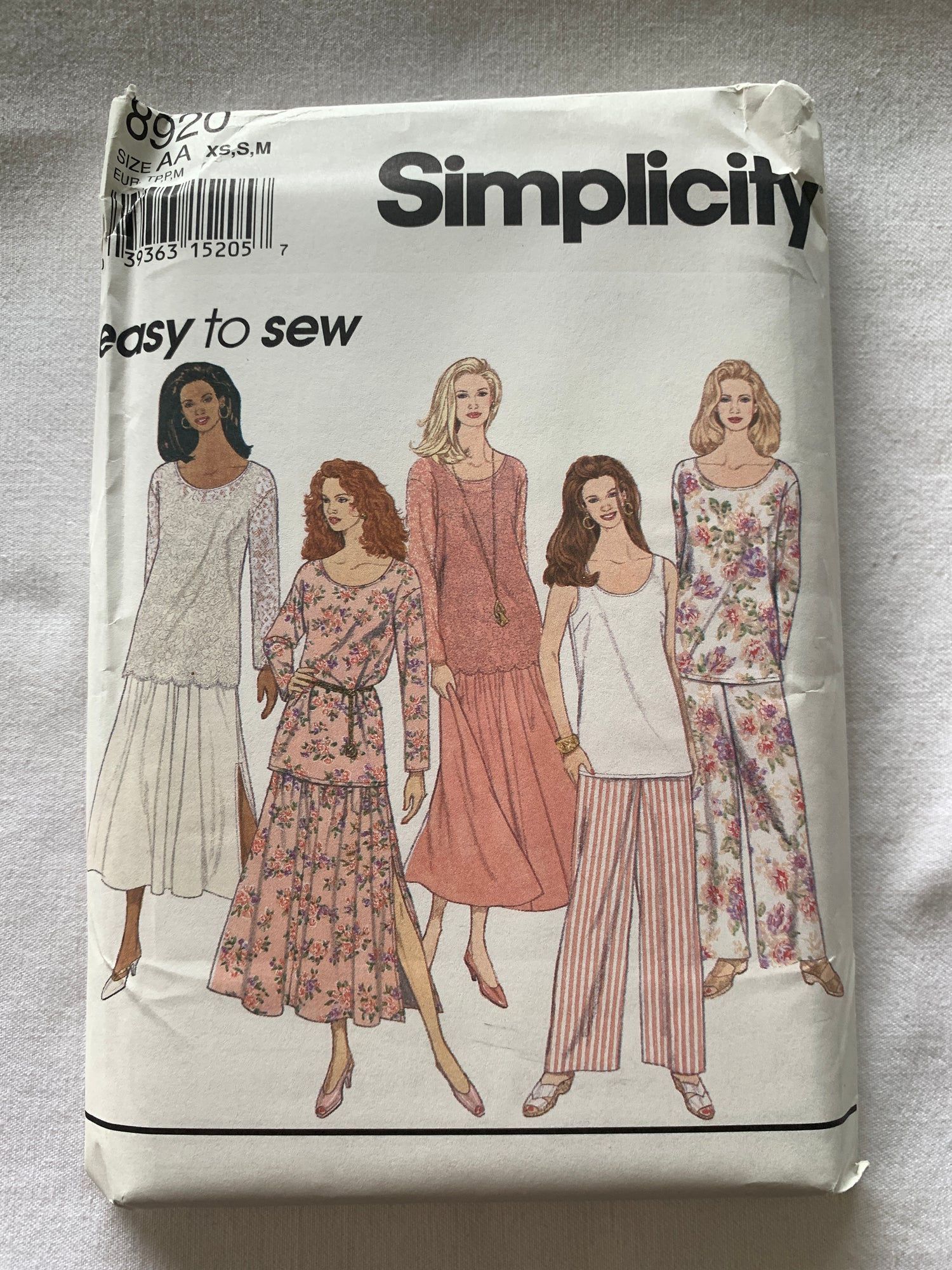 Simplicity Sewing Pattern 8920 Misses' Pants, Skirt, Tank Top, Tunic, Pockets, Size 6-16, Uncut, Vintage 1984