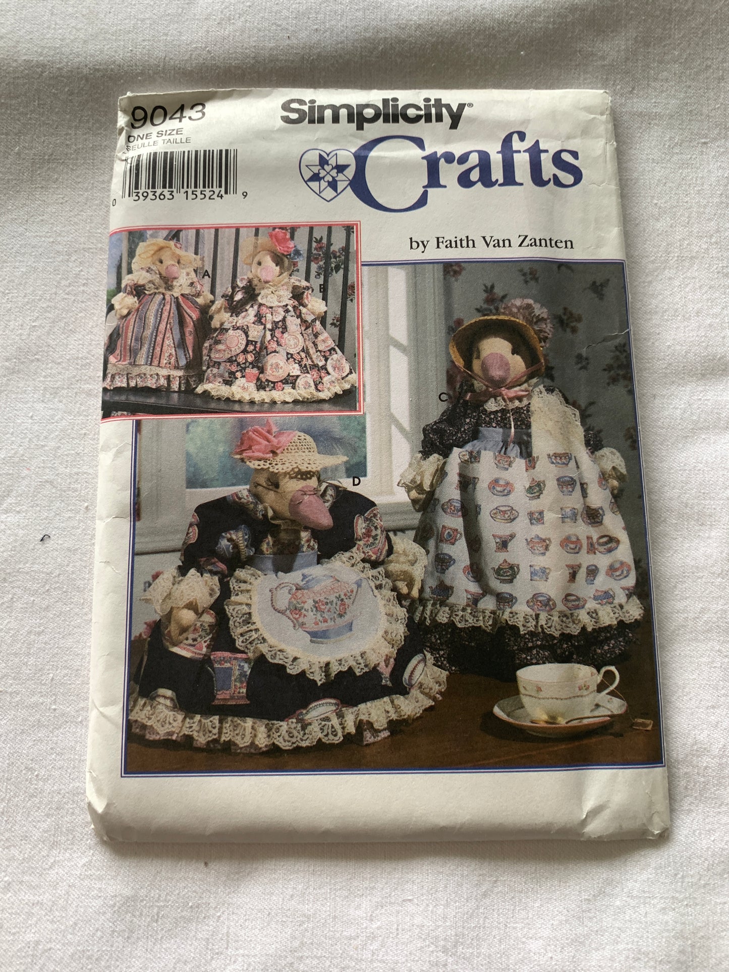 Simplicity Sewing Pattern 9043 Crafts, Stuffed 19" Duck, Napkin Holder, Tea Cozy, Clothes, Dress, Shirt, Pants, Uncut, Vintage 1994