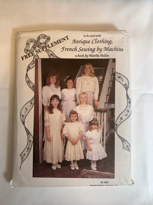 Dresses, Short Sleeves, 4 Variations, Antique Clothing, French Sewing by Machine, Martha Pullen, Size 2-14, 1990