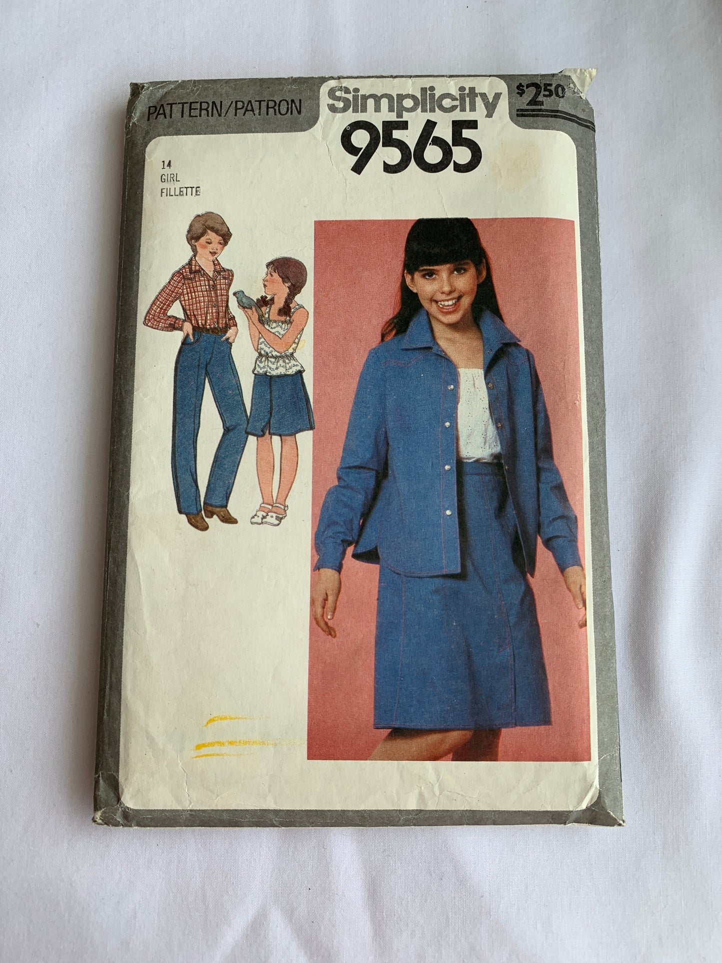 Simplicity Sewing Pattern 9565 Girls' Skirt, Camisole, Pants, Shirt, Shirt Jacket, Elastic Waist, Size 14, Cut, Vintage 1980