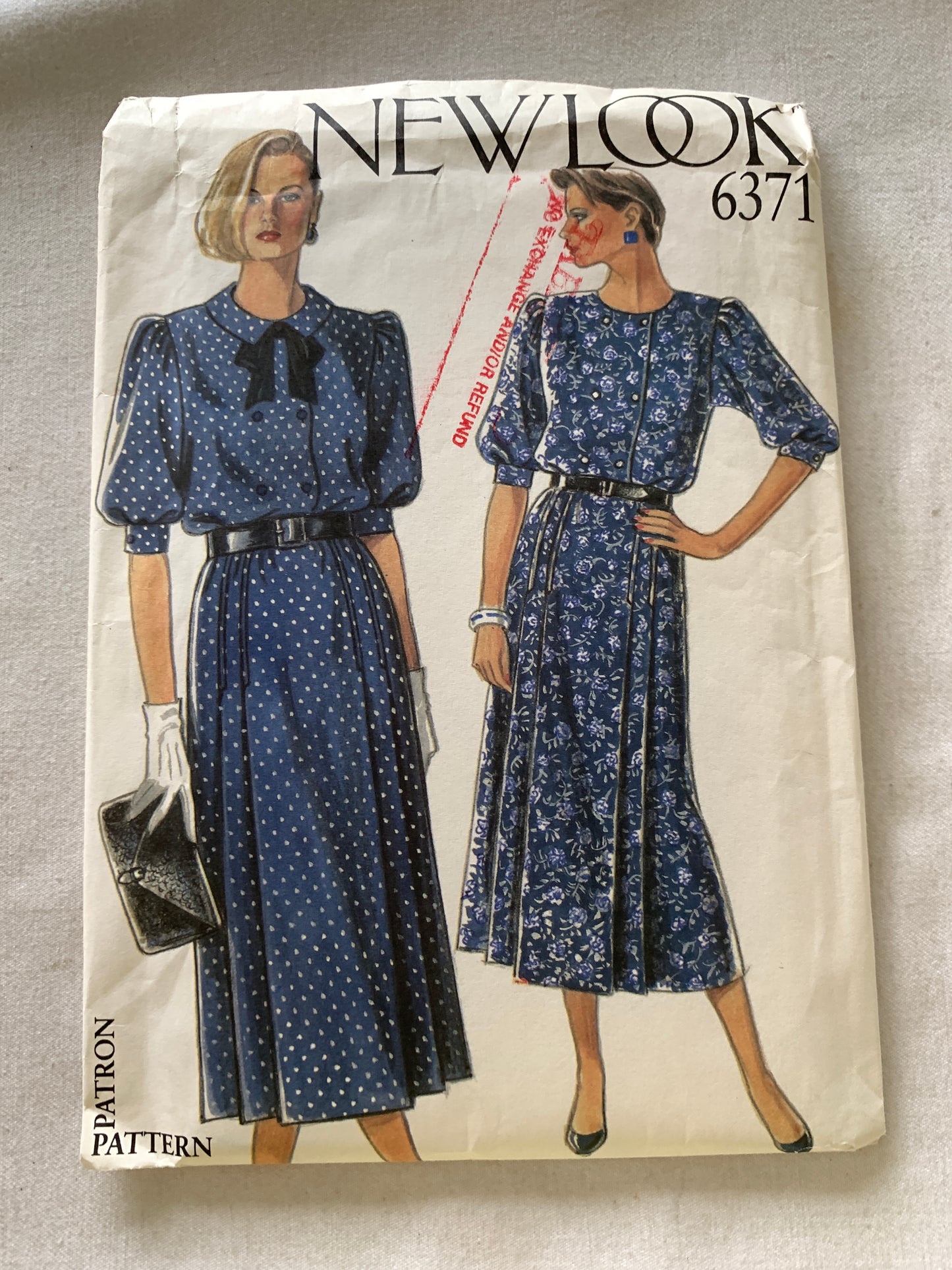 Simplicity New Look Sewing Pattern 6371 Misses' Dress, Long Sleeves, Button Front, Elastic Waist, Size 8-18 Uncut, 2011