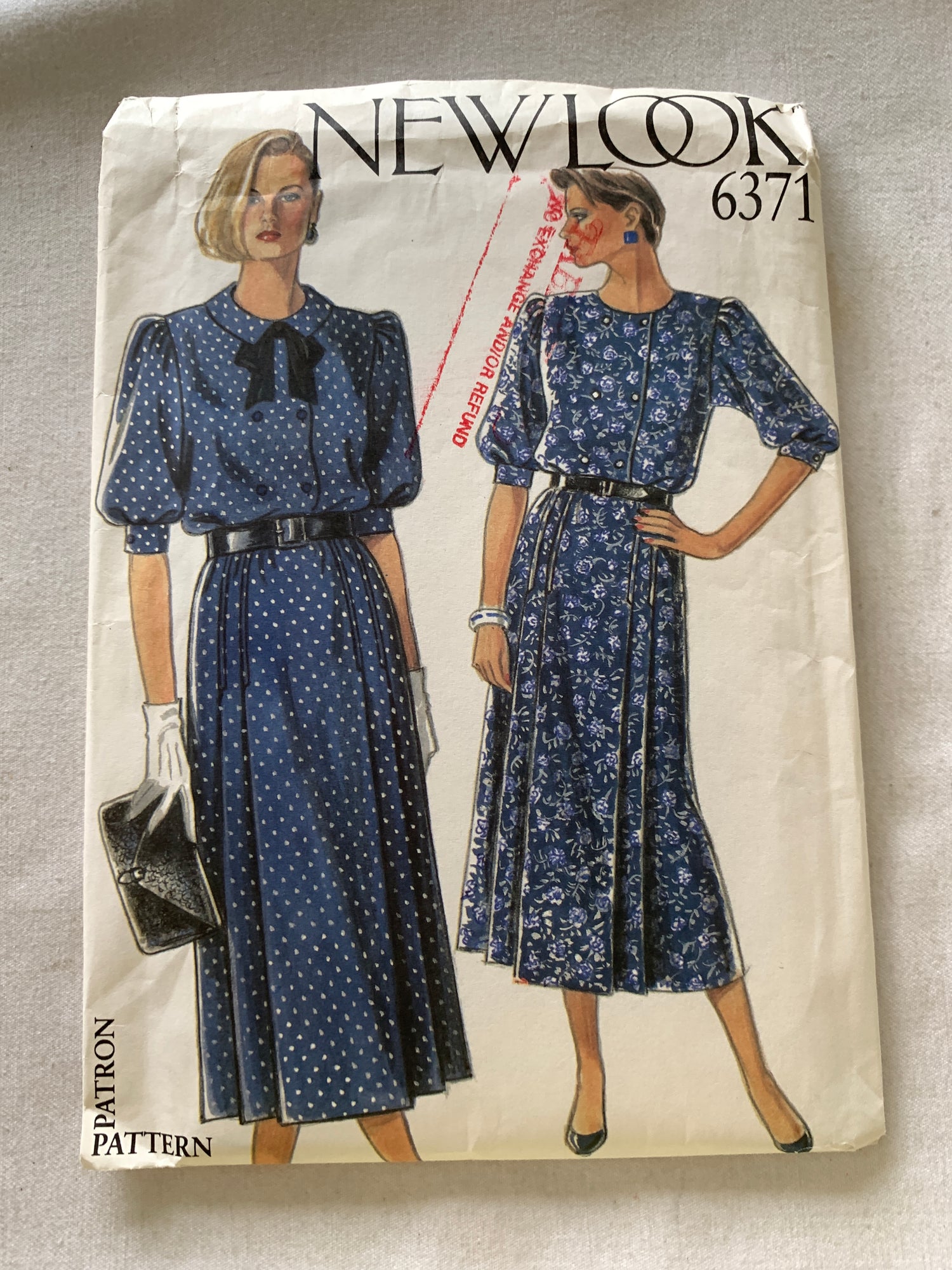 Simplicity New Look Sewing Pattern 6371 Misses' Dress, Long Sleeves, Button Front, Elastic Waist, Size 8-18 Uncut, 2011
