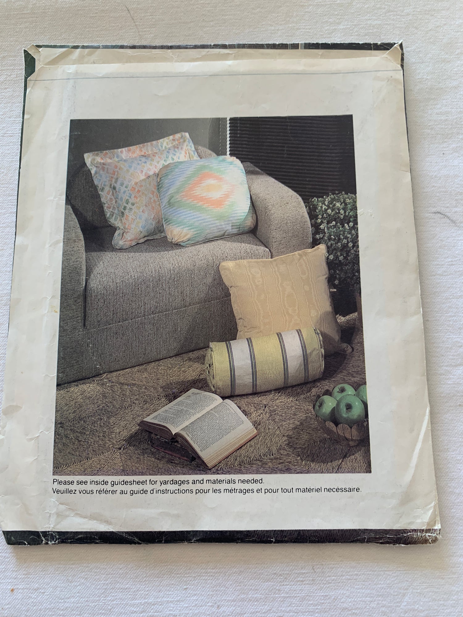 McCall's Sewing Pattern 722 Craft Pillows, Neck Roll, Round, Square, Rectangle, Ruffles, Heart, Uncut, Vintage 1989