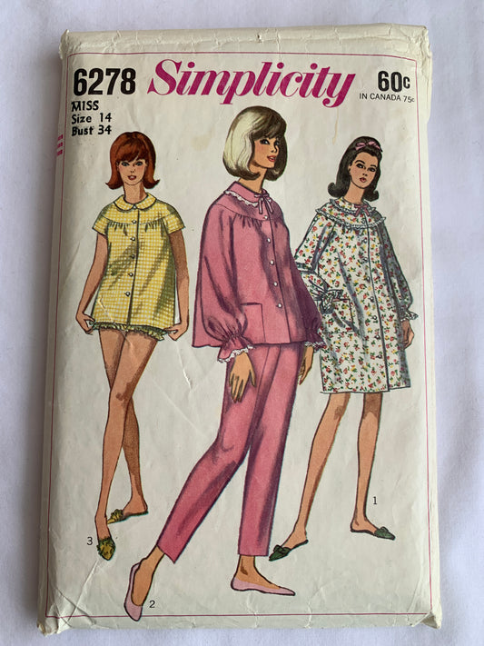 Simplicity Sewing Pattern 7912 Misses' Blouses, Shirts, Button Front, Long/Short Sleeves, Pockets, Collar, 4 Variations Size 14, Cut, Vintage 1977