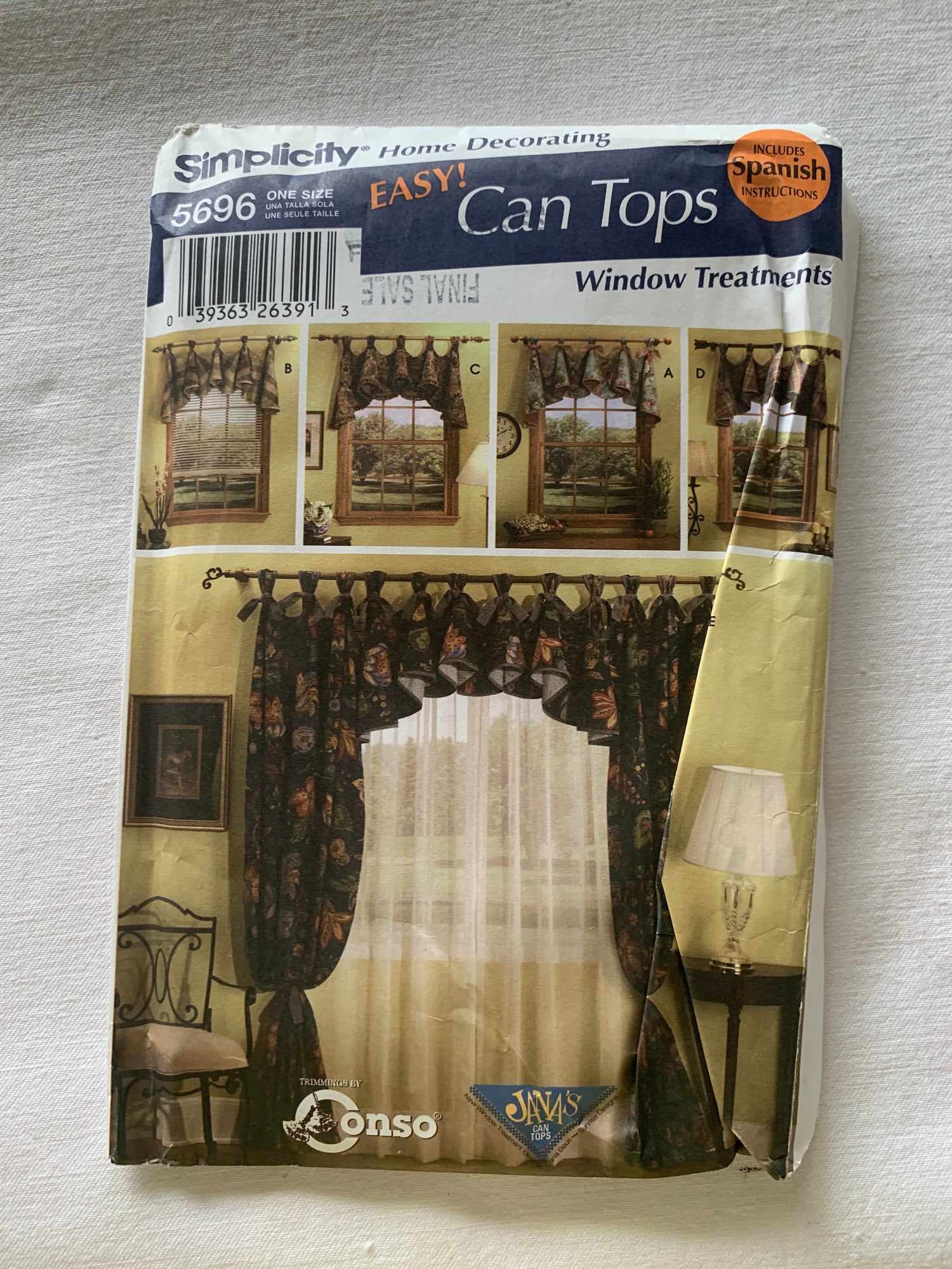 Simplicity Sewing Pattern 5696 Window Coverings, Curtains, Drapes, Valance, 5 Variations, Uncut, Vintage 2003