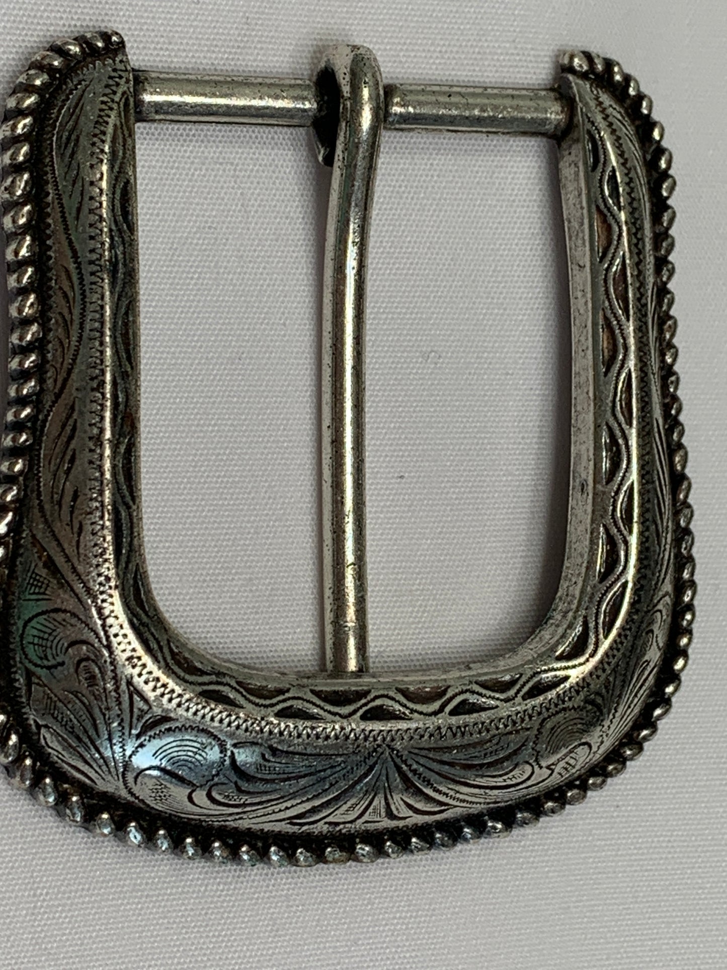 Vintage Pin Silver Belt Buckle, Western Theme, Century Canada, Used, Circa 1970's