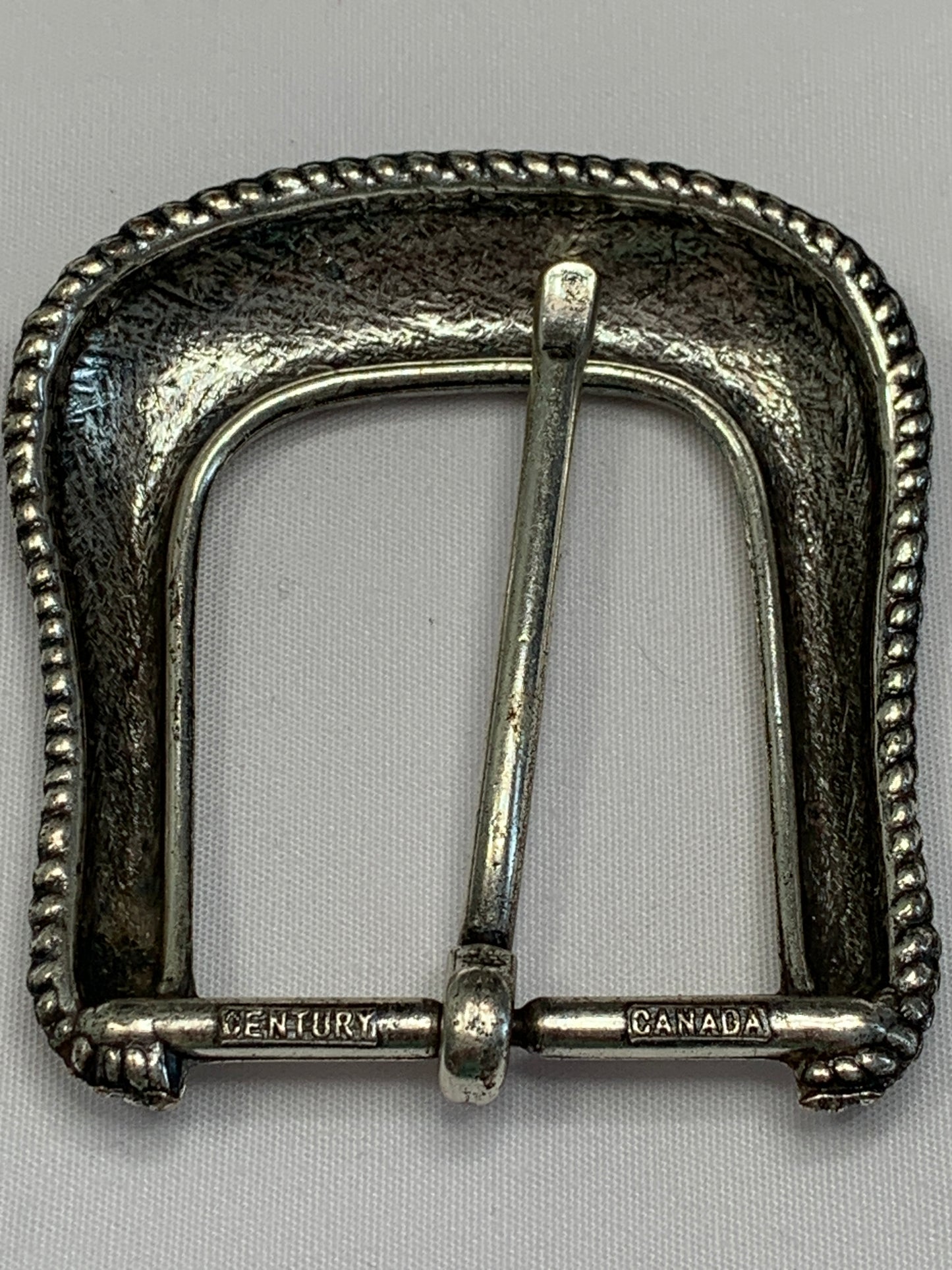 Vintage Pin Silver Belt Buckle, Western Theme, Century Canada, Used, Circa 1970's