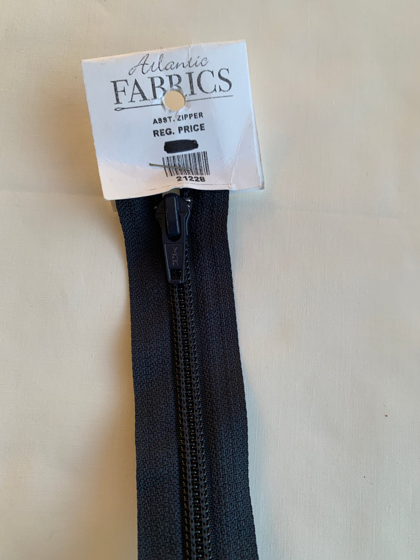 Molded Plastic Zipper, Separating, 32 Inch, Navy Blue Color, New