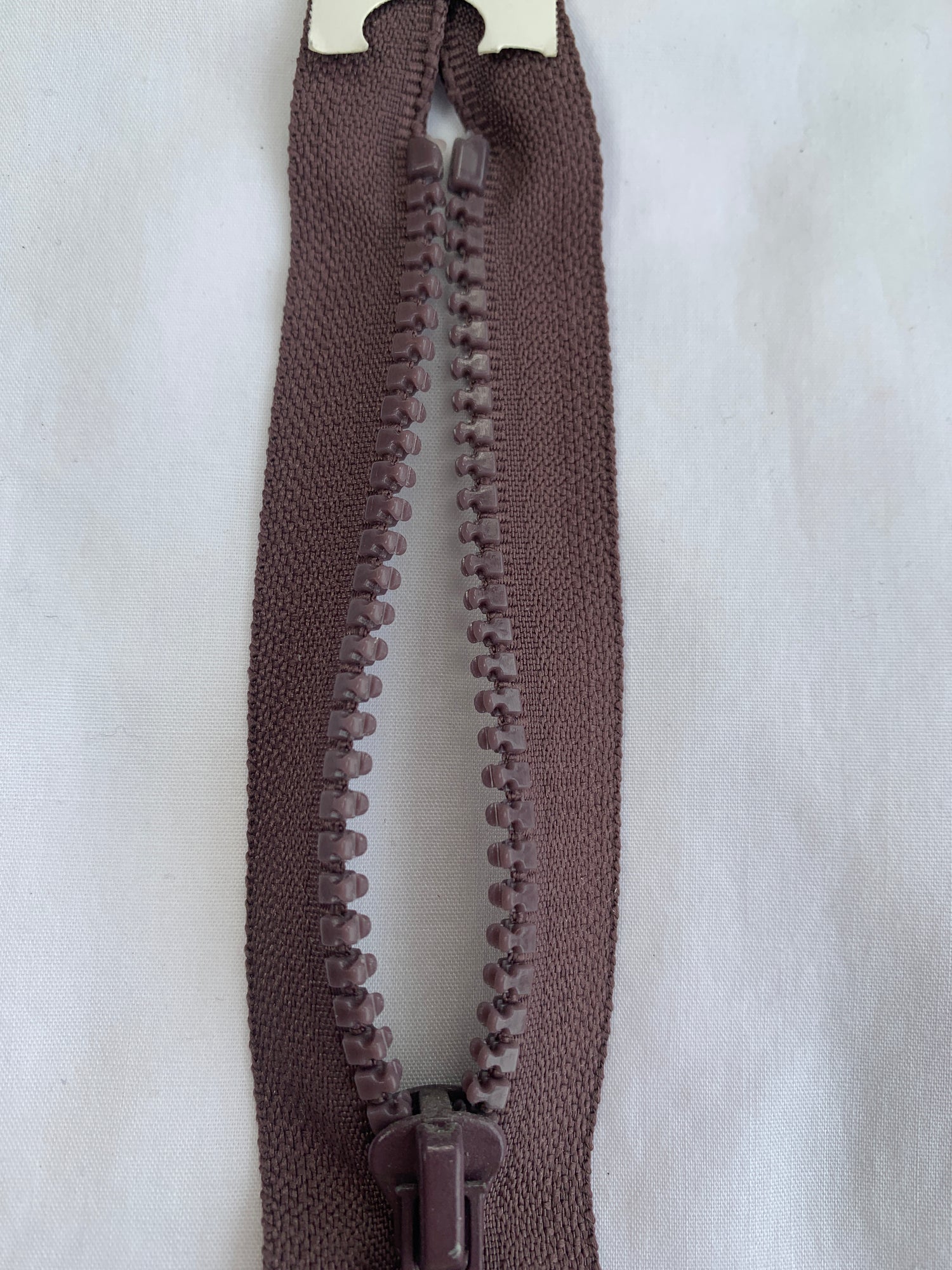 Molded Plastic Zipper, Separating, 12 Inch, Light Burgandy Color, New 
