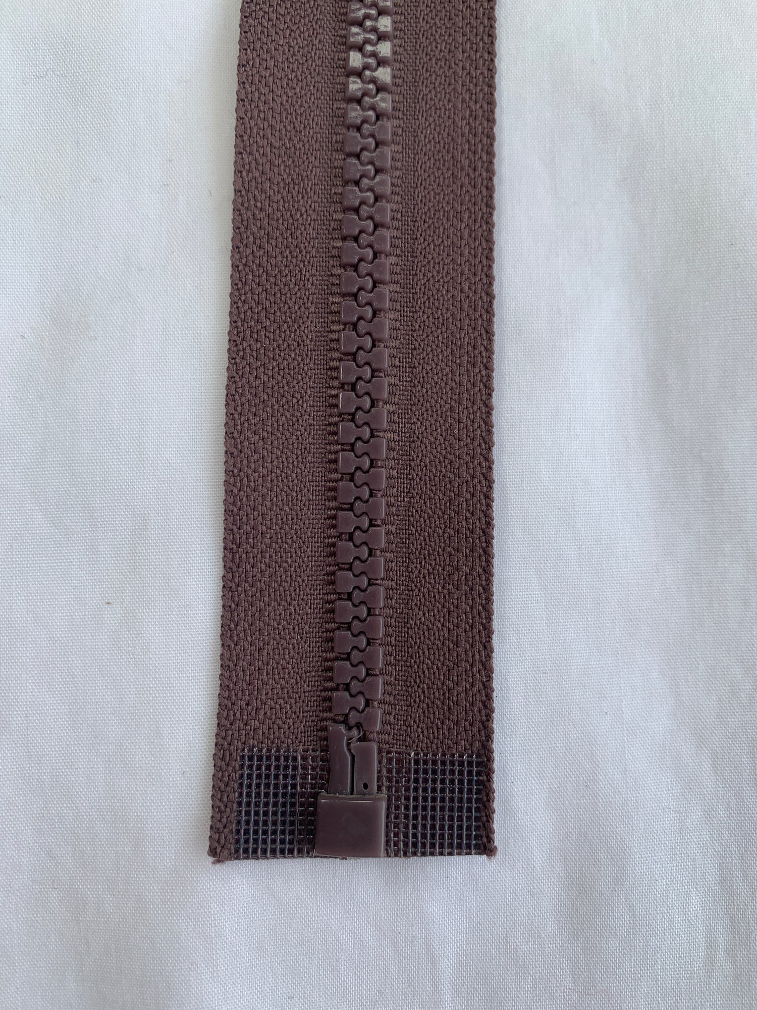 Molded Plastic Zipper, Separating, 12 Inch, Light Burgandy Color, New 