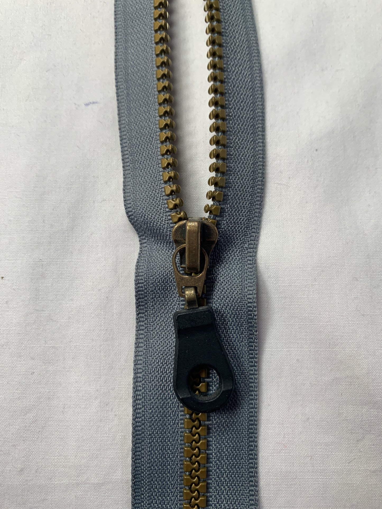 Molded Plastic Zipper, Separating, 12 Inch, Medium Grey, New
