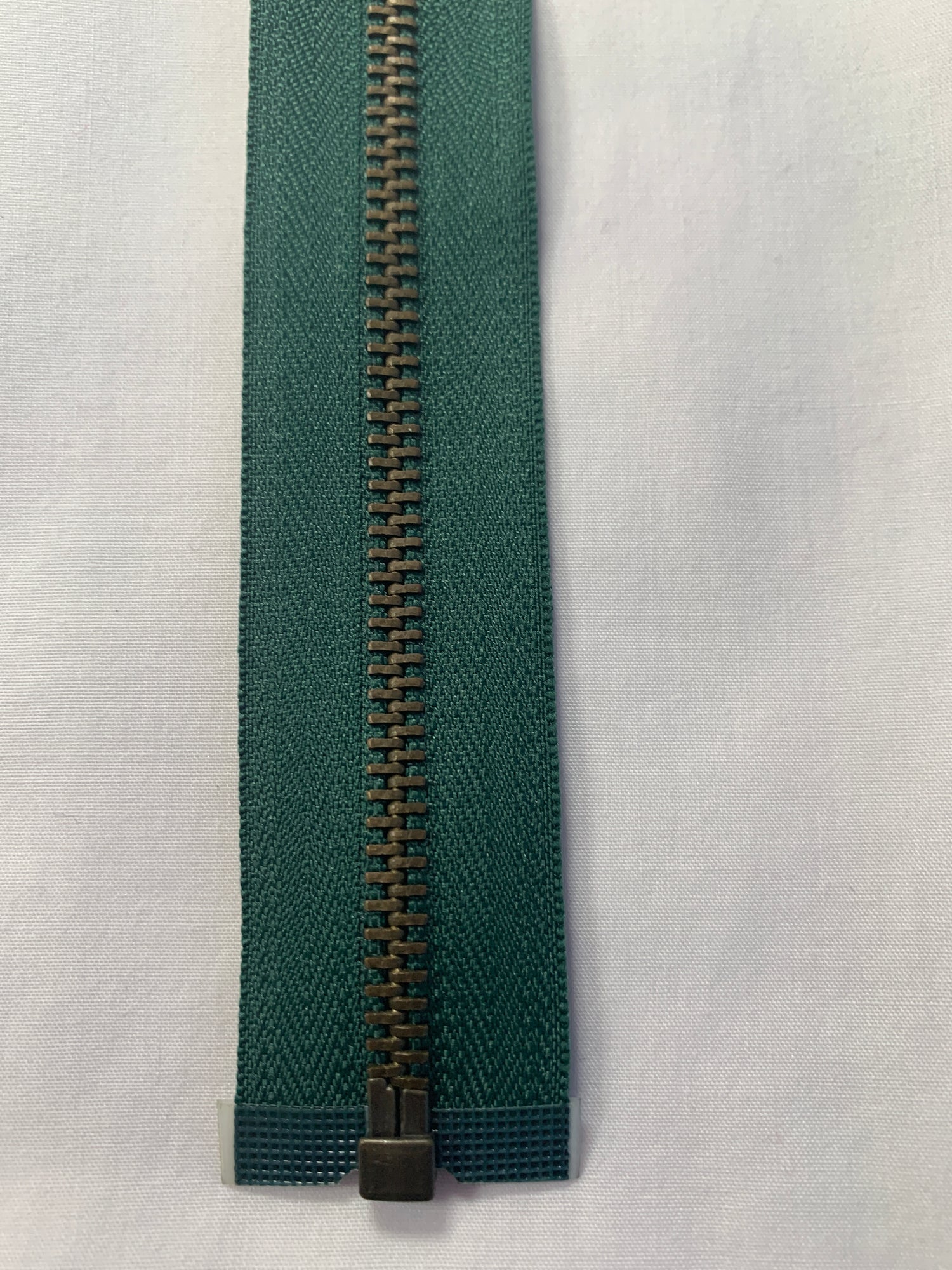 Metal Zipper, Separating, 24 Inch, Forest Green Color, New