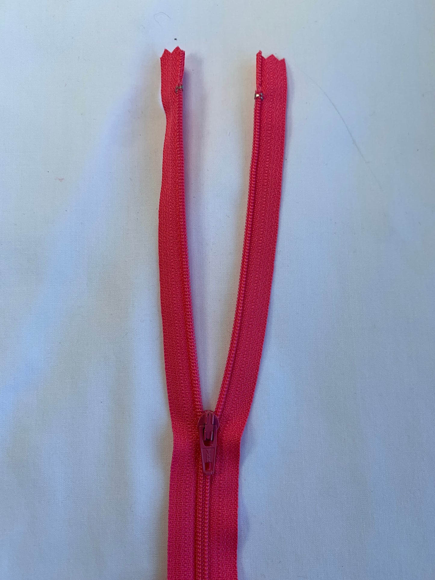 14 Inch Non-Separating Zipper, Dark Pink, Molded Plastic, New