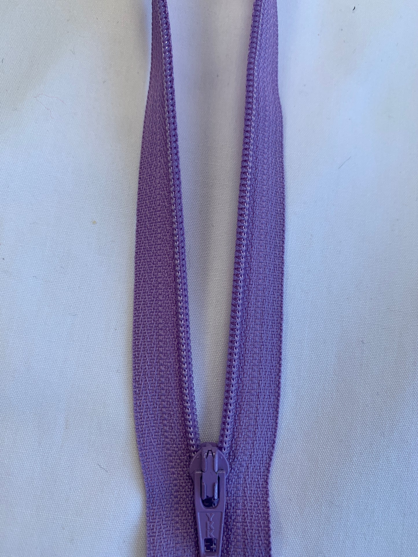 14 Inch Non-Separating Zipper, Mauve, Molded Plastic, New