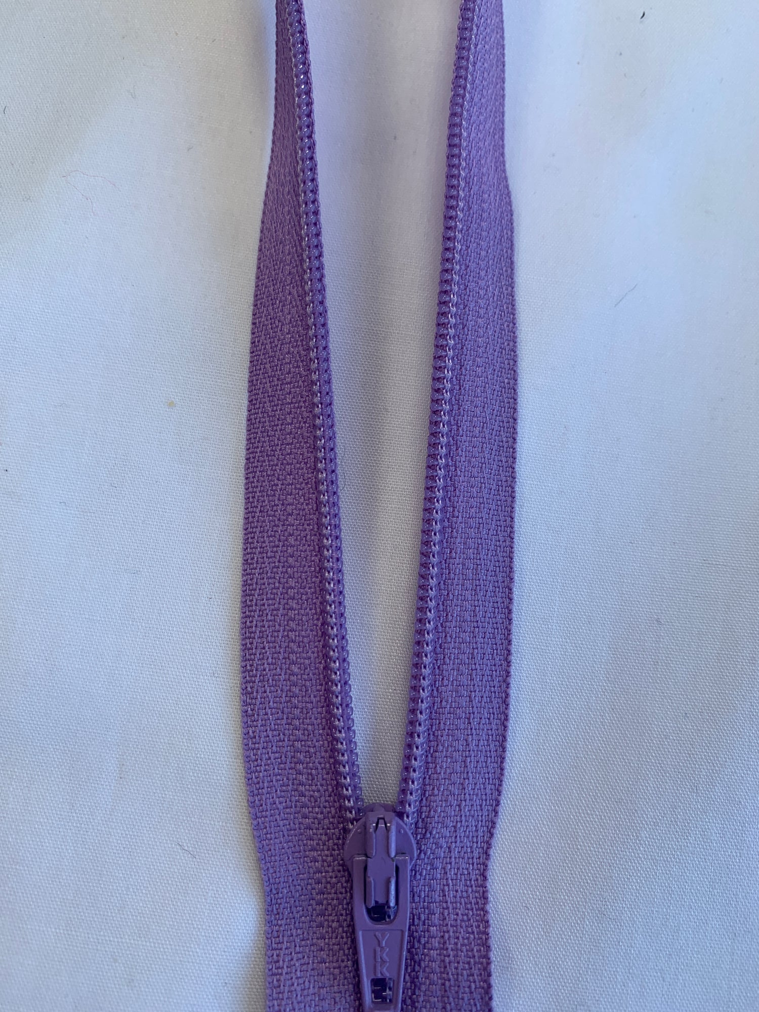 14 Inch Non-Separating Zipper, Mauve, Molded Plastic, New