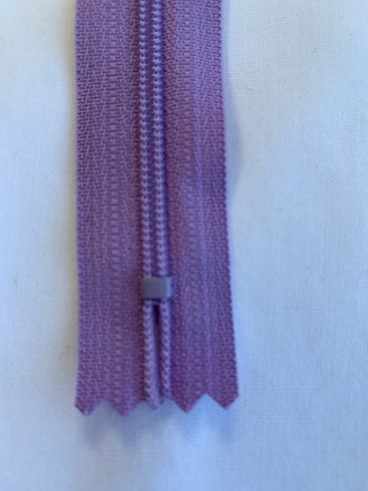 14 Inch Non-Separating Zipper, Mauve, Molded Plastic, New