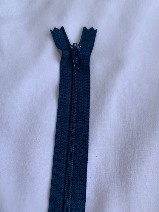 14 Inch Non-Separating Zipper, Royal Blue, Molded Plastic, New