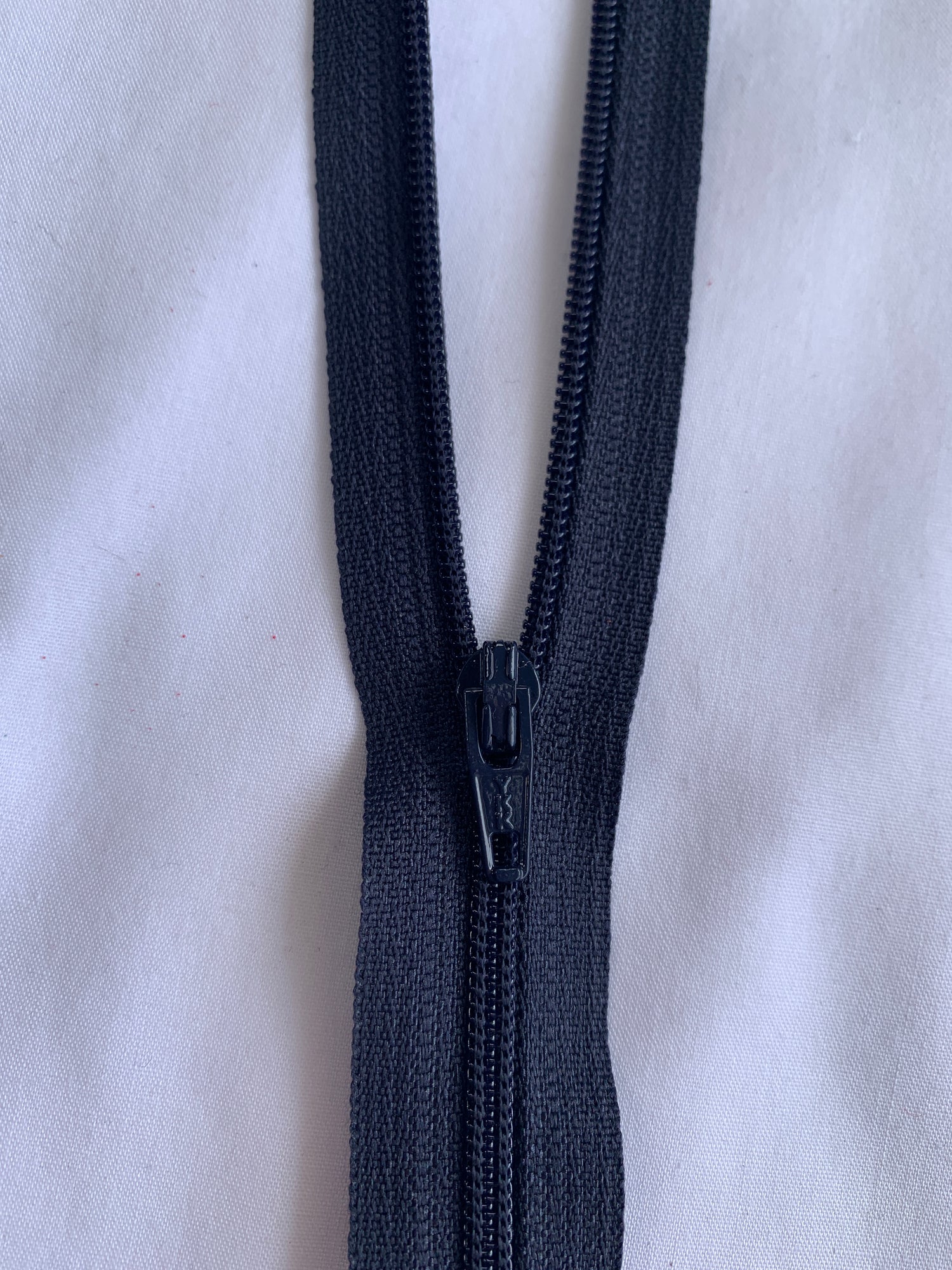 14 Inch Non-Separating Zipper, Midnight Blue, Molded Plastic, New