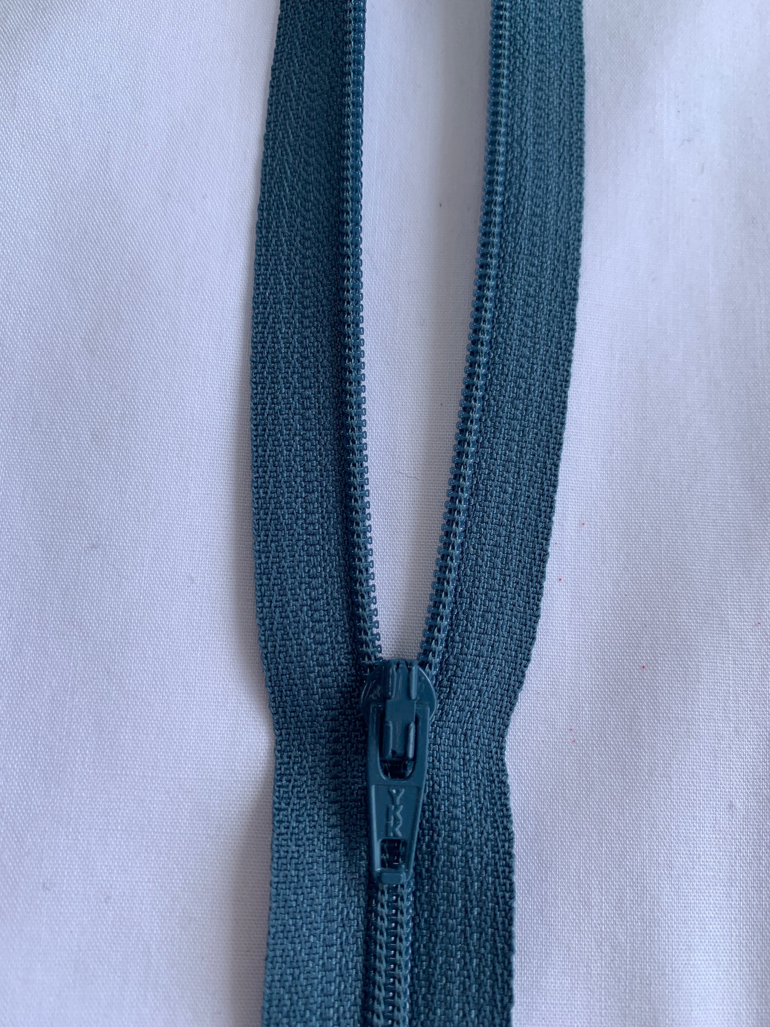 14 Inch Non-Separating Zipper, Air Force Blue, Molded Plastic, New