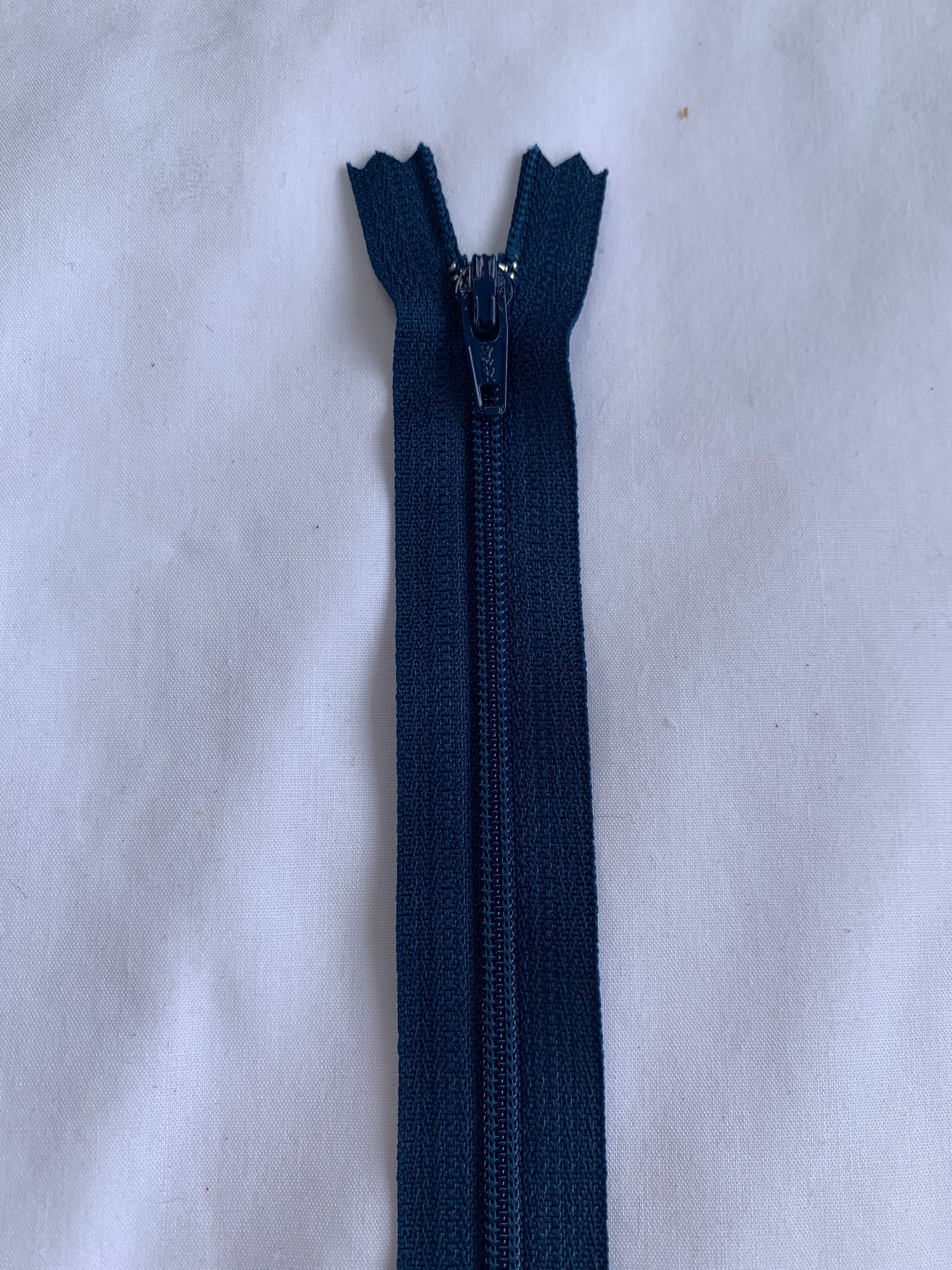 14 Inch Non-Separating Zipper, Midnight Blue, Molded Plastic, New