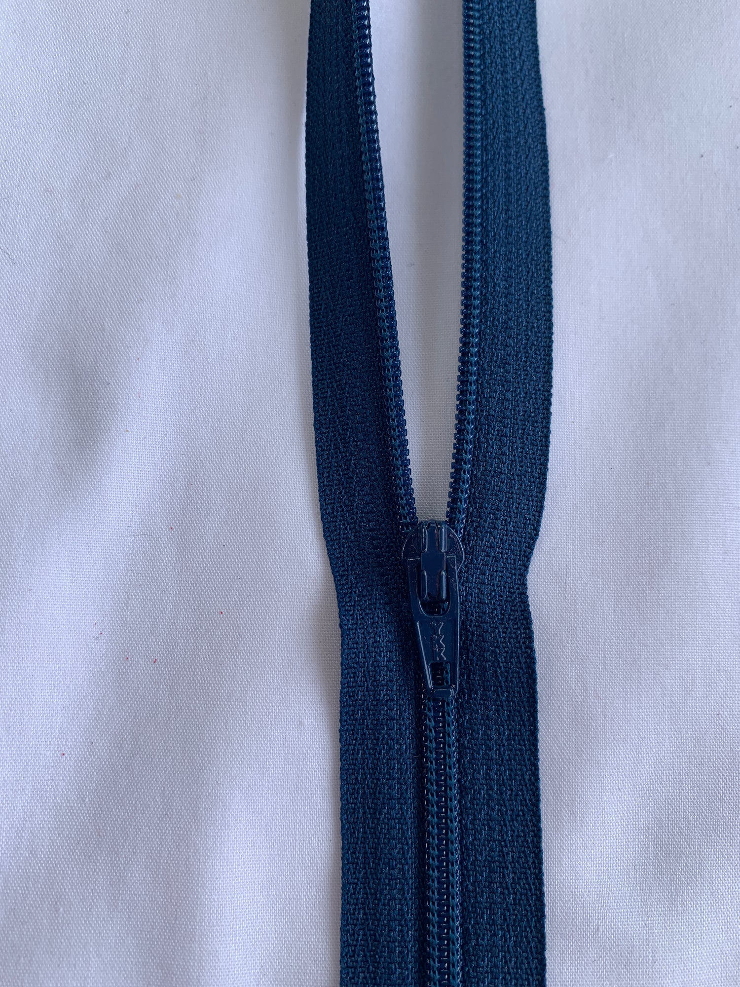 14 Inch Non-Separating Zipper, Midnight Blue, Molded Plastic, New