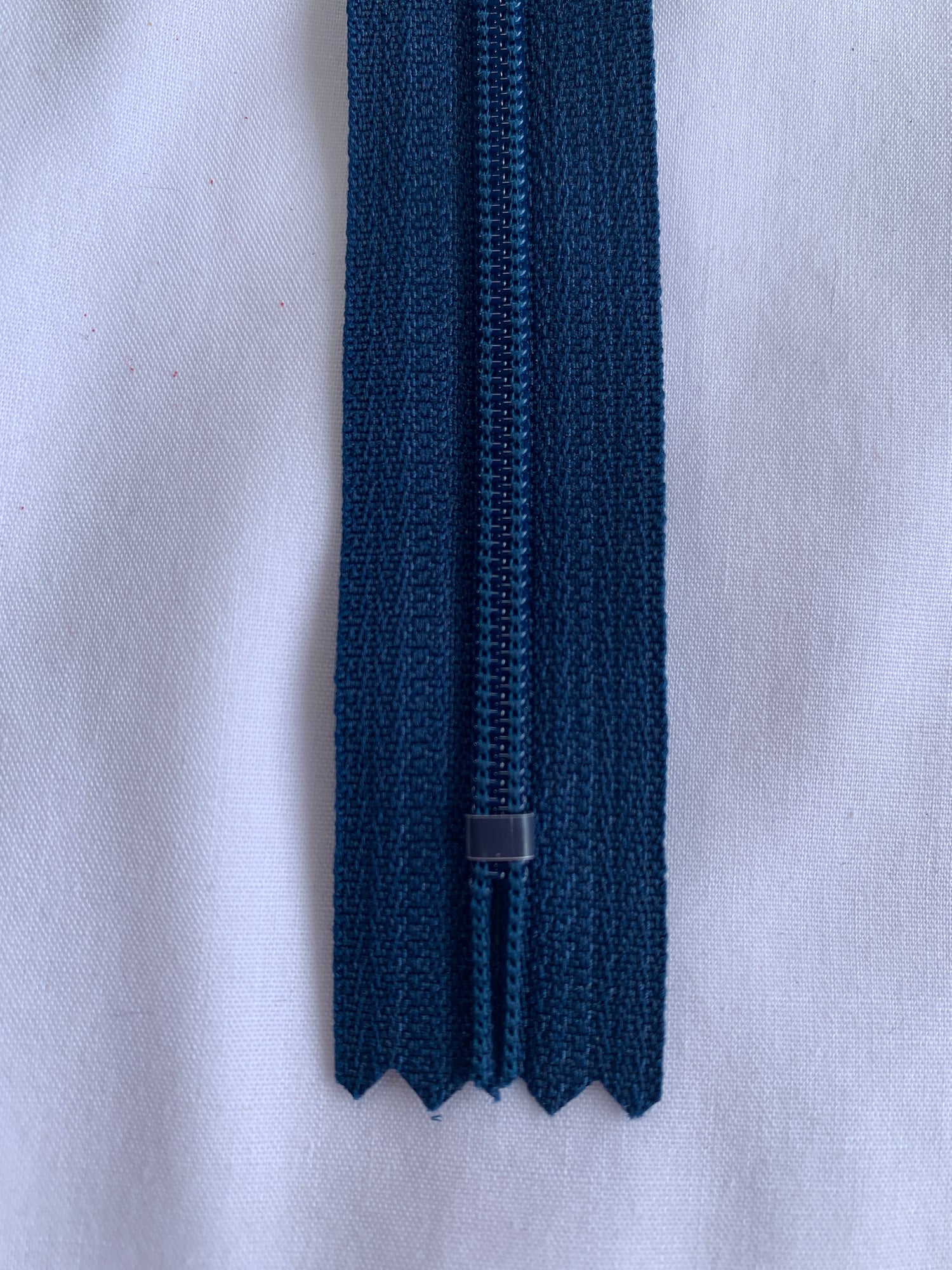 14 Inch Non-Separating Zipper, Midnight Blue, Molded Plastic, New