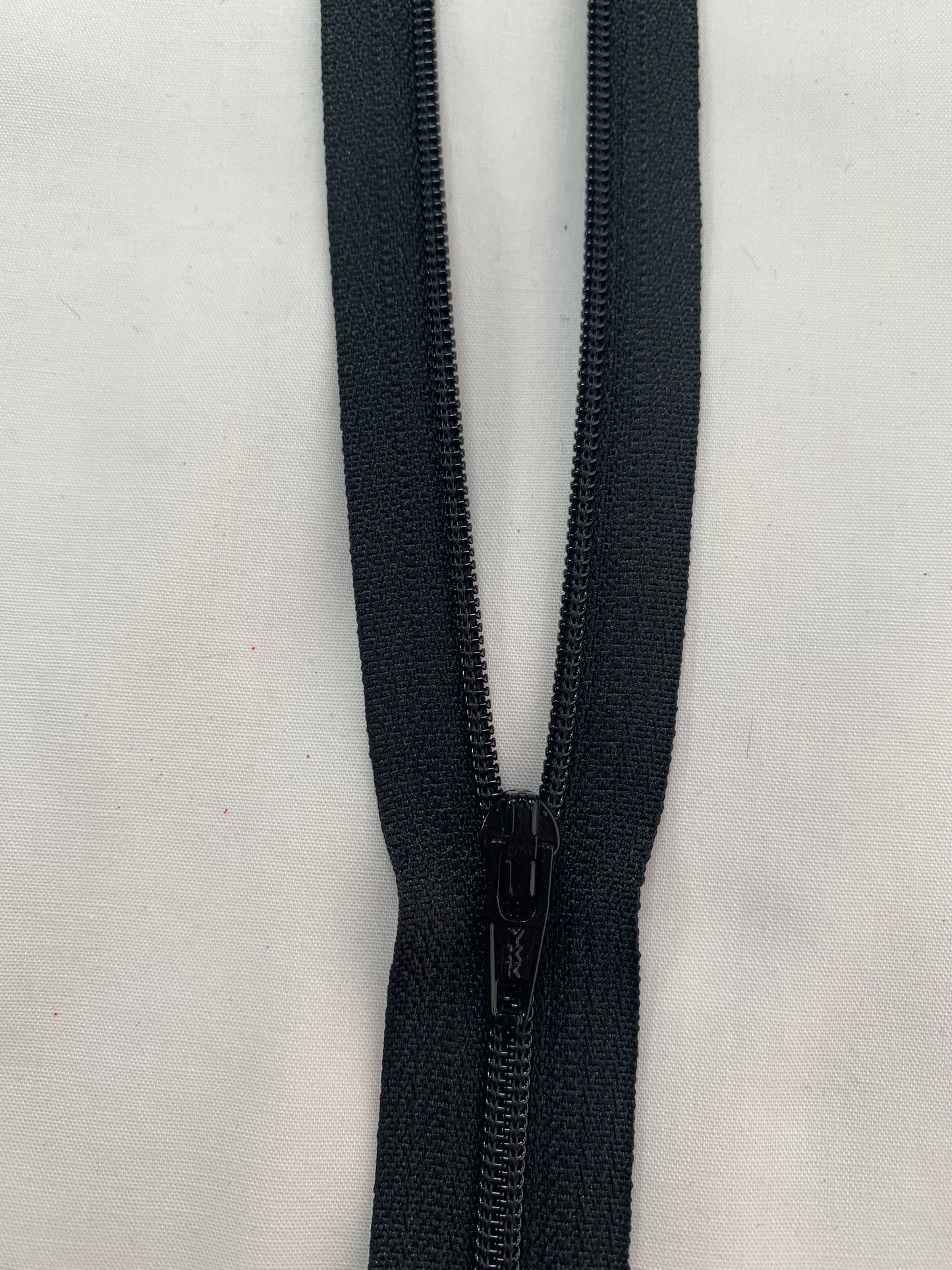 14 Inch Non-Separating Zipper, Black, Molded Plastic, New