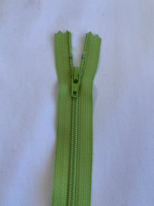 20 Inch Non-Separating Zipper, Volt Green Color, Molded Plastic, New