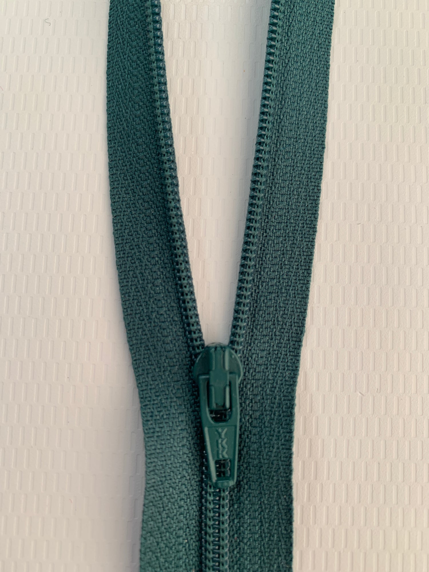 7 Inch Non-Separating Zipper, Sea Green, Molded Plastic, New