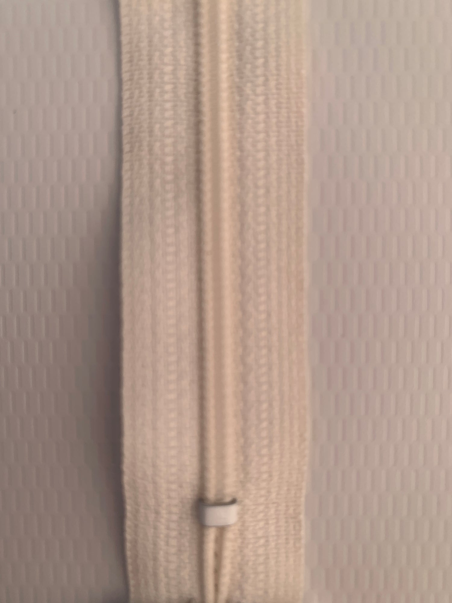 7 Inch Non-Separating Zipper, Cream Color, Molded Plastic, New